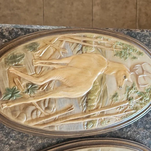 Rustic Wildlife Wall Plaques - Deer and Bear Design Heavy Ceramic Type - Picture 2 of 3